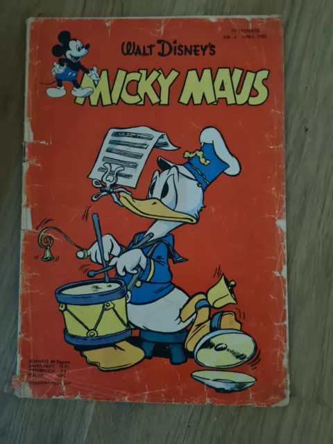 Micky Maus Heft Nr.4 von 1953 (Z3-4) Originalheft