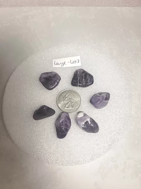 Genuine Amethyst Polished Stone, Bulk Lot 3 - 6 Stones - Large In Size