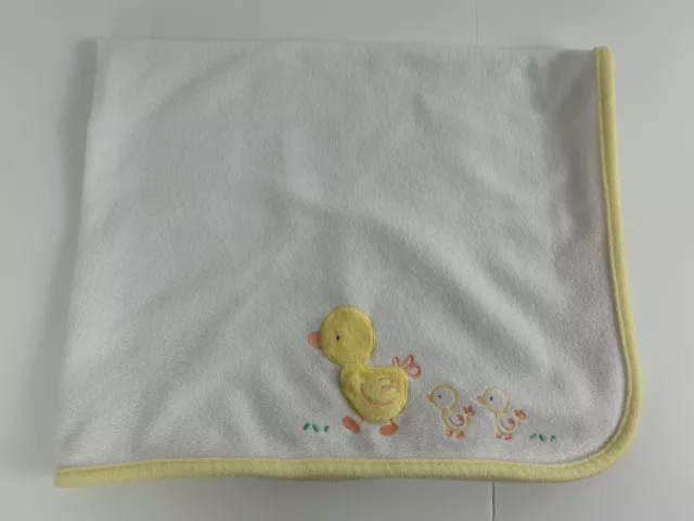Carter's CHILD of MINE Baby Blanket Lovey Ducks Yellow White Fleece
