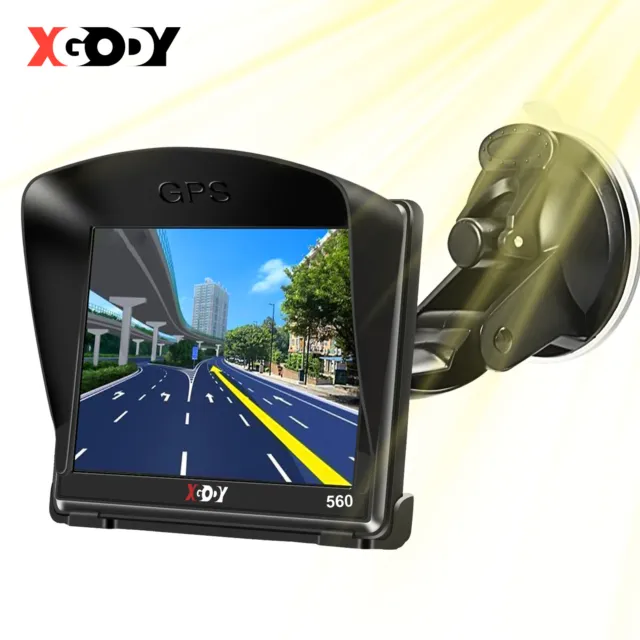 XGODY 5" Truck Sat Nav UK & EU Maps POIs For Car HGV Lorry LGV Coach TouchScreen