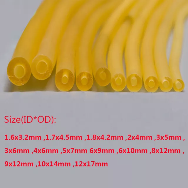 Natural Latex Rubber Tubing Hose ID 1.6mm-12mm for Slingshot Catapult Surgical