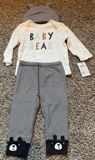 NEW Carter's "Baby Bear" 6M Infant Outfit w/ Shirt, Pants & Hat - 6 Months