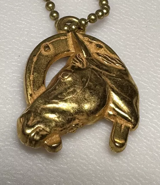 Vintage Horse Head Shoe Horseshoe Horses Equestrian Good Luck Charm Keychain