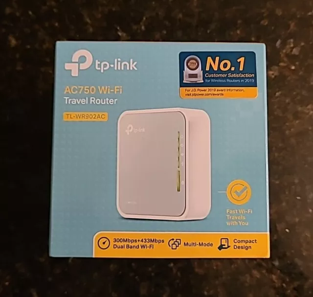 TP-Link TL-WR902AC AC750 Wi-Fi Travel Router. Dual Band 300+433 Mbps Ver:3.8 New