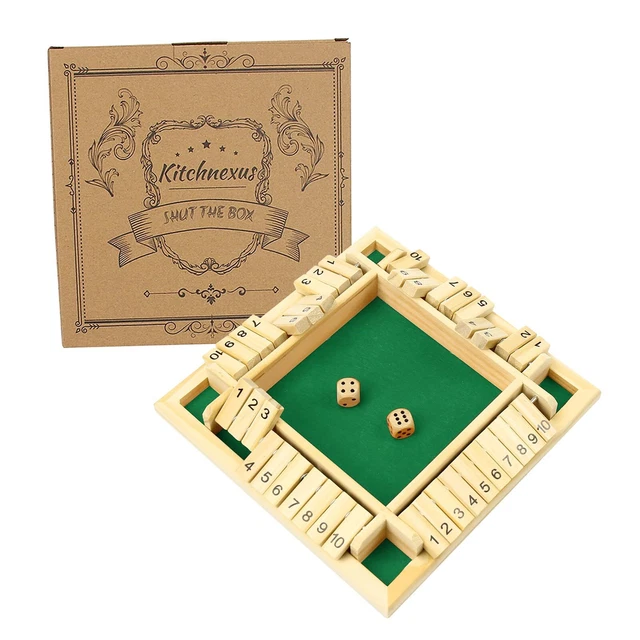 Shut The Box – Jeu De Dés En Bois – 6 Joueurs – Jeu éducatif Et Stratégique – Enfant & Adulte