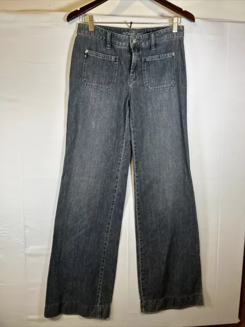 MICHAEL KORS Jeans Flared Leg Medium Wash Mid Rise Women’s 6 Front Patch Pockets