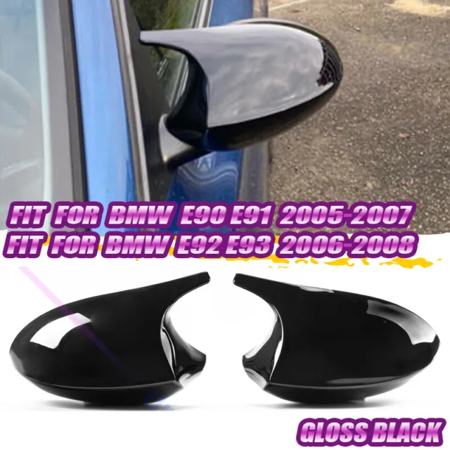 Gloss Black Side Mirror Cover Cap For BMW E81 E82 E87 E90 E91 E92 E93 PRE-LCI M3