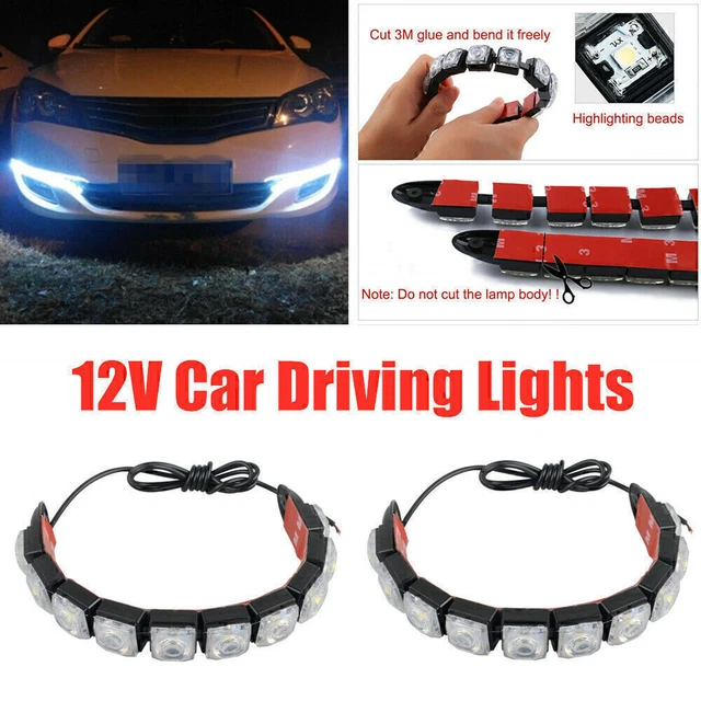 2x 12V 10-LED Daytime Running Light DRL Car Fog Day Driving Lights Universal US