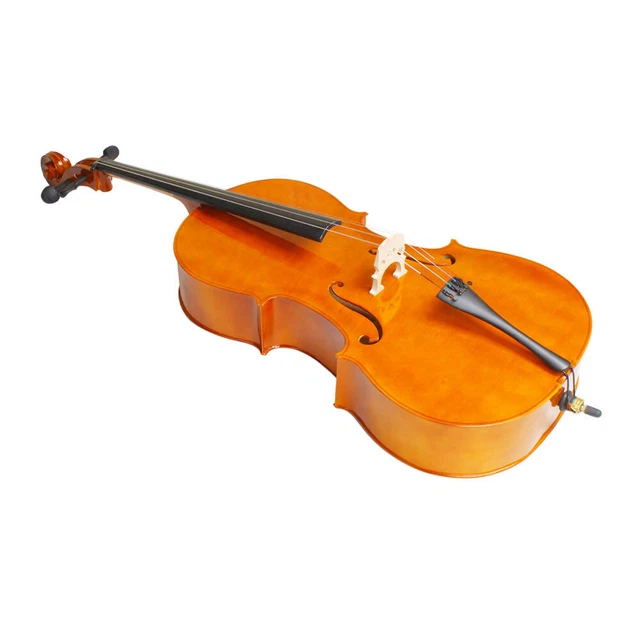 Solid Wood Cello Set with Bag Bow Rosin and Natural Bridge