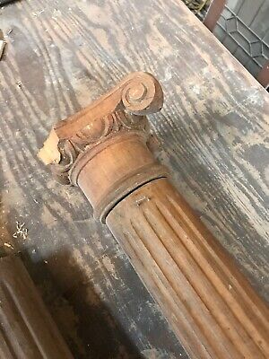 An Pair Antique fluted Oak Columns 50 x 3 x 5 11
