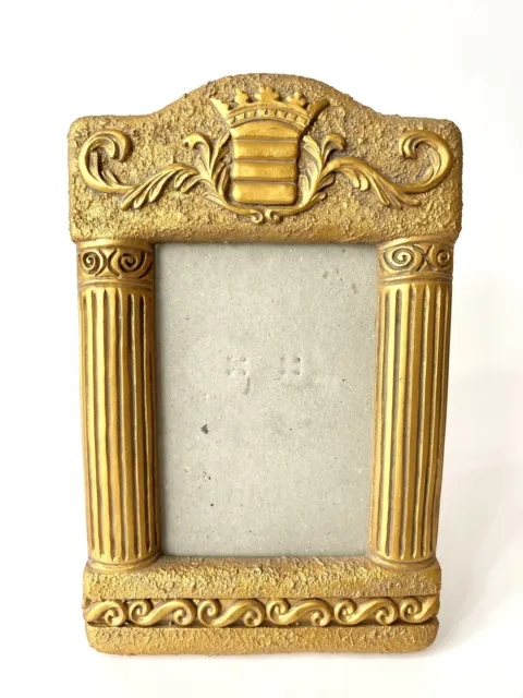 Vintage Gilded Greek Revival Ionic Fluted Columns Arch Photo Frame Easel Stand