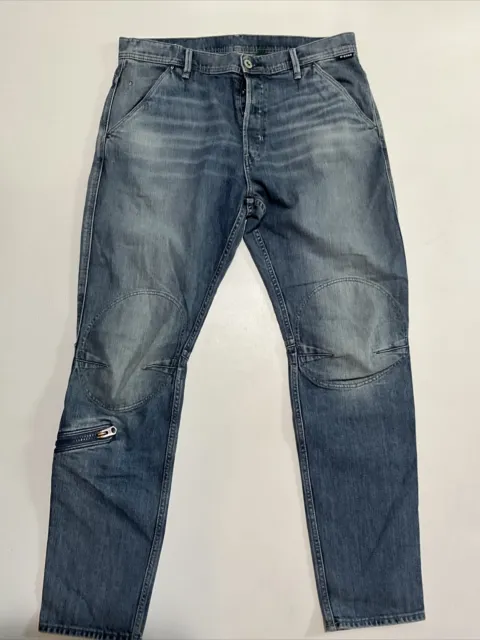 G-Star Raw Pilot 3d Slim Jeans Distressed Blue Size 34/32