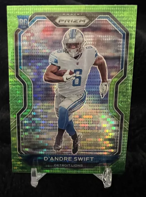 2020-21 Panini Prizm D'andre Swift Rookie Card RC Green Pulsar Prizm SP #358