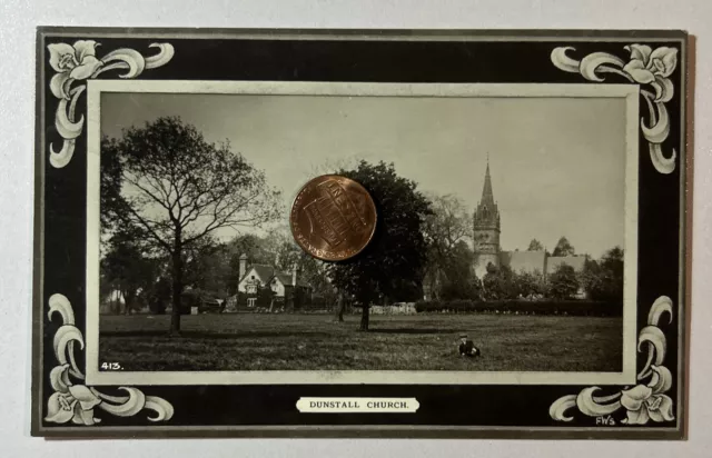 Dunstall Kirche & Landhaus Postkarte Nr Burton On Trent Publ Scarratt, Derby