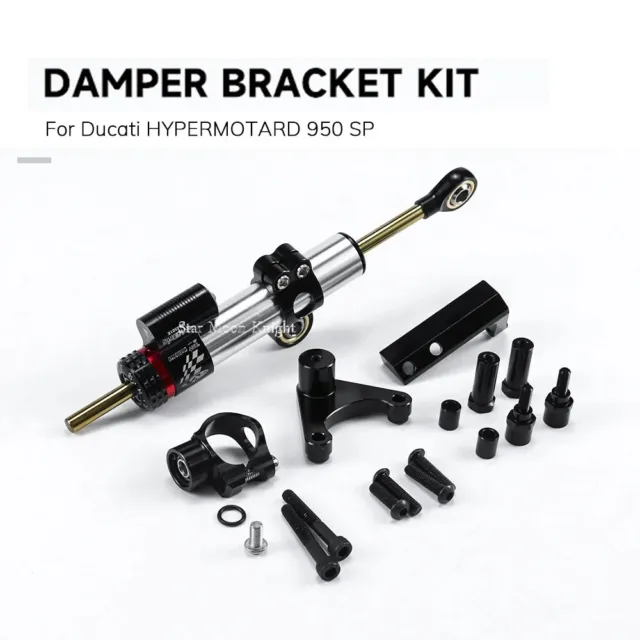 CNC Steering Damper Stabilizer Bracket Mounting Kits For Ducati HYPERMOTARD 950