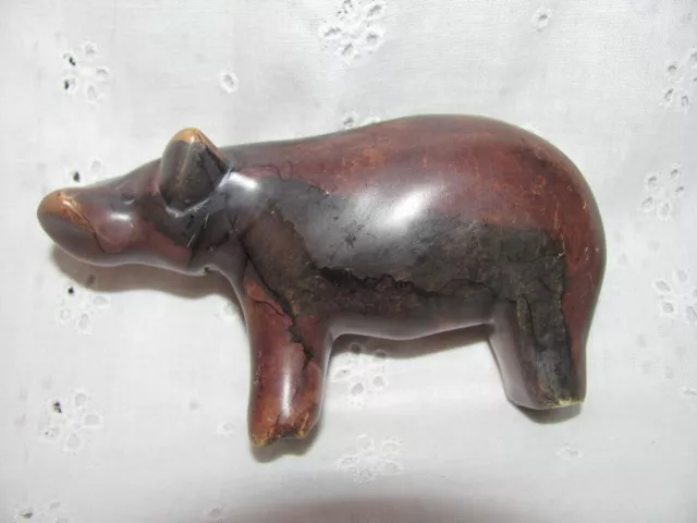 Vintage Carved Soapstone Hippo Hippopotamus Figurine from Kenya