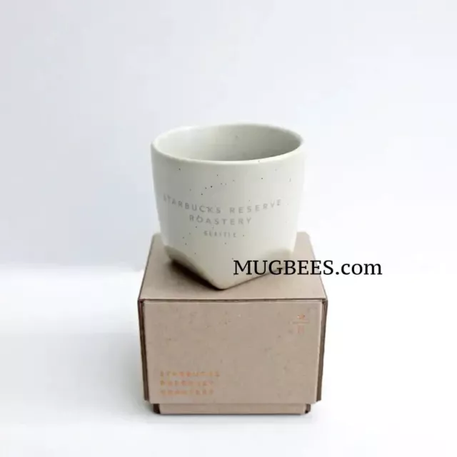 Starbucks Reserve Roastery Seattle Bevel White Ceramic Demi Mug Cup 3oz