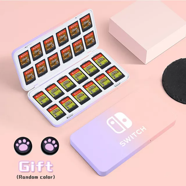 Boite de rangement rigide anti-choc Licorne pour 24 cartouches de jeux  Nintendo Switch Rose