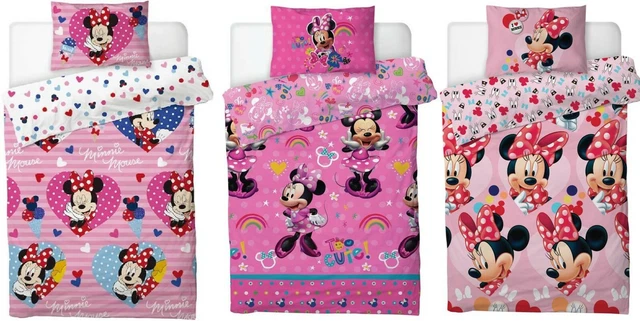 Disney Minnie Mouse Duvet Cover Bedding Set Single Pink Reversible Pink