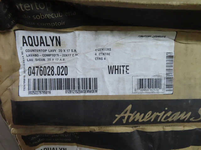 American Standard Sink 0476028.020 Aqualyn 20X17 Sr White 90Day Warranty