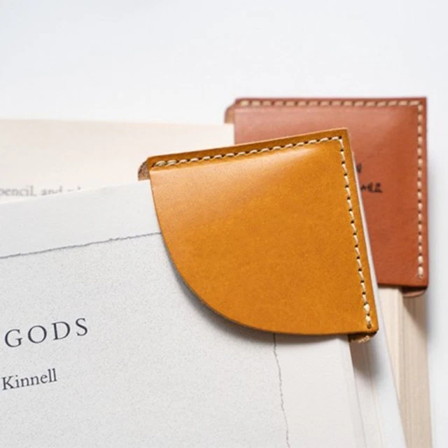 Handcrafted PU Leather Teacher Gift Reading Marker Bookmarks Corner Page Marker