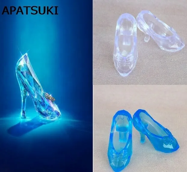 10Pairs Imitation Fairy Tale CINDERELLA Crystal Shoes For Barbie Doll 1/6 Toy