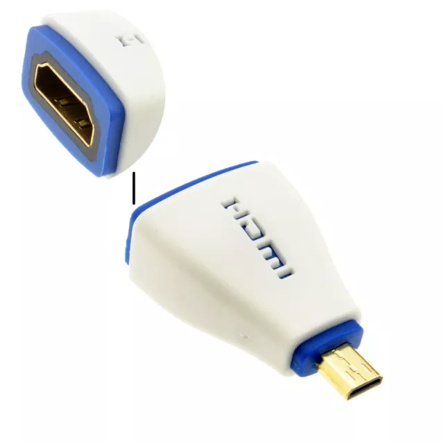 PRO HDMI 2.0 Socket to MICRO HDMI Plug High Speed Adapter White [008721]