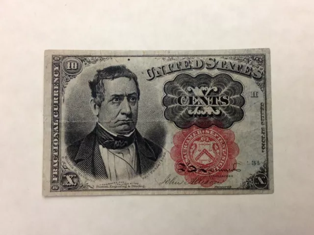 ~ Fr 1265 Ten 10 Cents Fifth / 5Th Issue Fractional Currency Note - Meridith