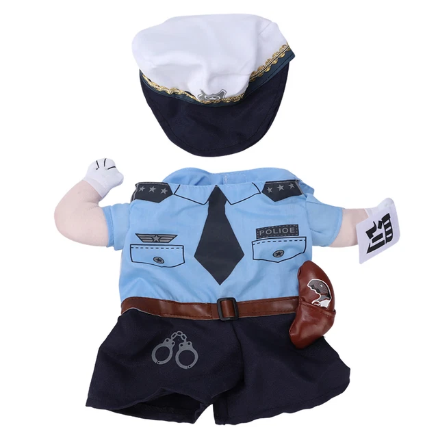 Poliestere Cute Pet Abbigliamento Di Halloween Penalità Polizia Costume Ver DB3