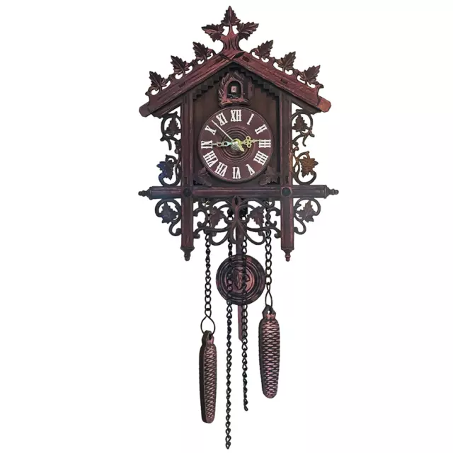 NEW Brown German Forest Cuckoo Clock Nordic Style Retro Wooden Cuckoo Wall Clock
