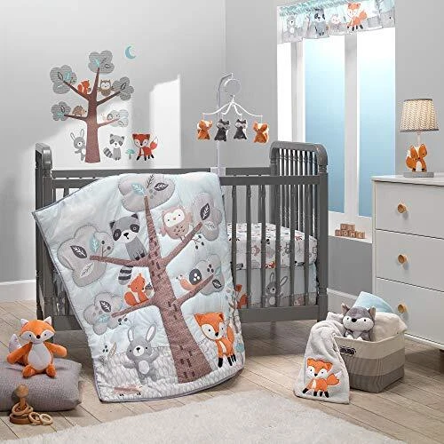 Woodland Friends 3Piece Crib Bedding Set, Multicolor