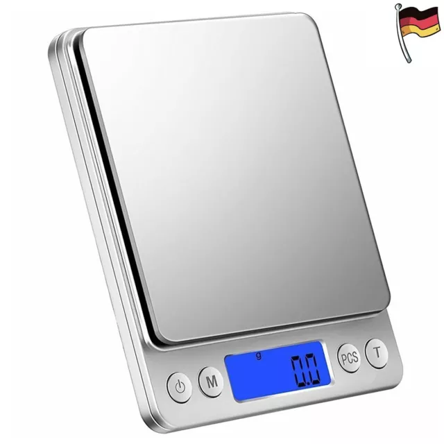 3kg/0,1g Digital Küchenwaage LCD Edelstahl Waage Briefwaage Feinwaage Goldwaage