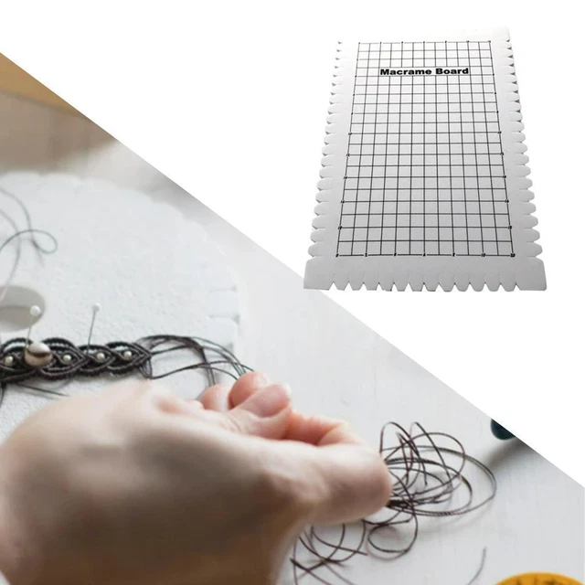 Panneau de Macramé En Bois Mousse avec Grilles DIY Sécurisation Bracelet