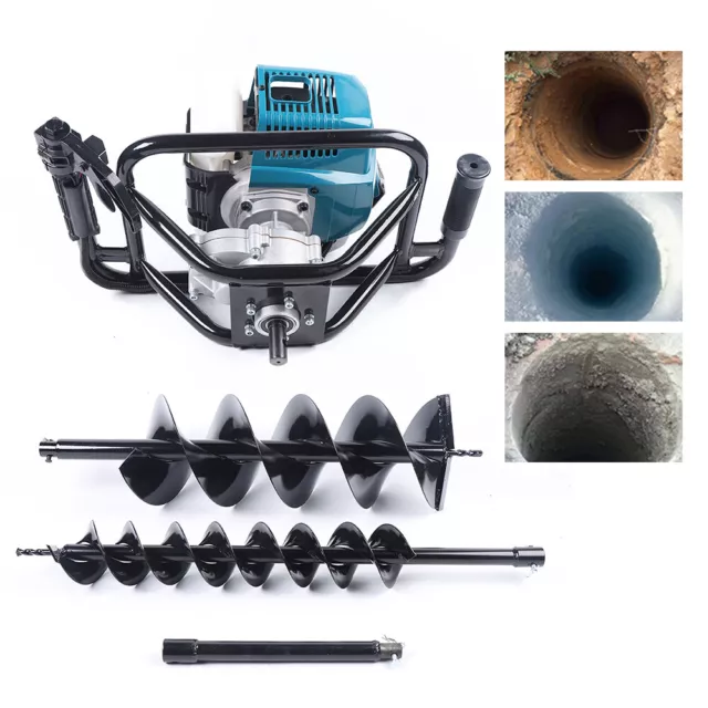 52cc Large Power Gasoline Post Hole Digger Gas Powered Earth Auger Borer Machine