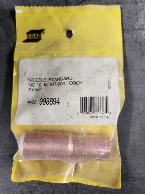 ESAB 998894 Nozzle, Standard NO.10, for MT-200 Torch, Qty.1