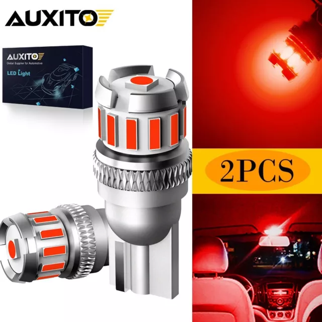 AUXITO 2x T10 W5W 501 Xenon RED SMD Auto Car LED Side Light Indicator Light Bulb