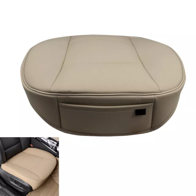Beige Universal PU Leather Car Front Seat Cover Protector Car Cushion Mat Pad US