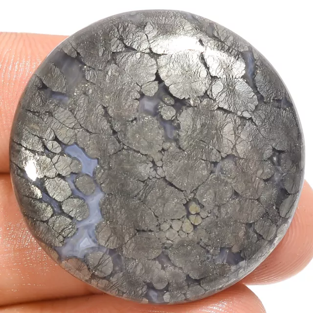 Natural Marcasite Agate Round Shape Cabochon Gemstone 76 Ct. 30X30X7 mm RT-2057