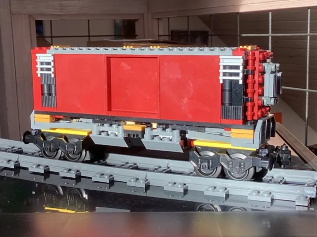 LEGO® Eisenbahn, City Cargo Waggon 7939 MOC, Container mit 2 zu öffnenden Türen