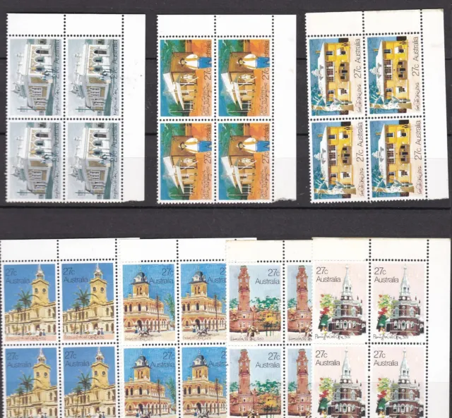 1982 Historic Post Offices,  set 7, block of 4 stamps MNH Including  Hagner