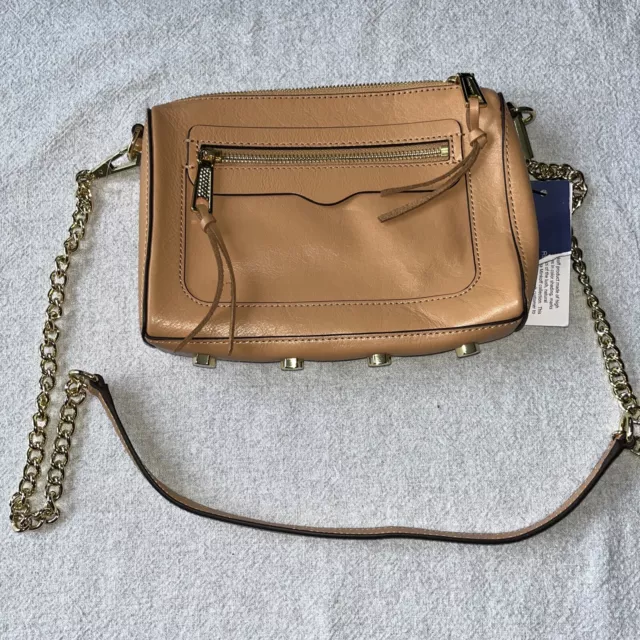 Rebecca Minkoff Avery Leather Crossbody Bag in color Honey Gold Accents NWT