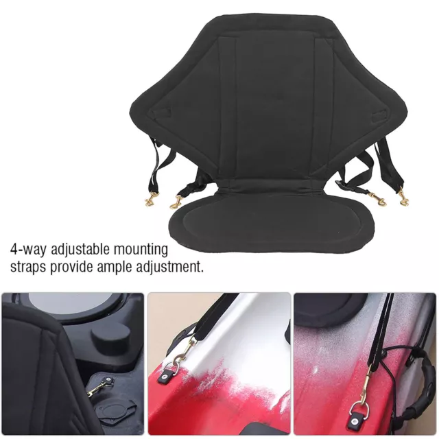 Deluxe Padded Kayak Canoe Seat Adjustable Backrest w/ Straps Brass Hooks Quality 3