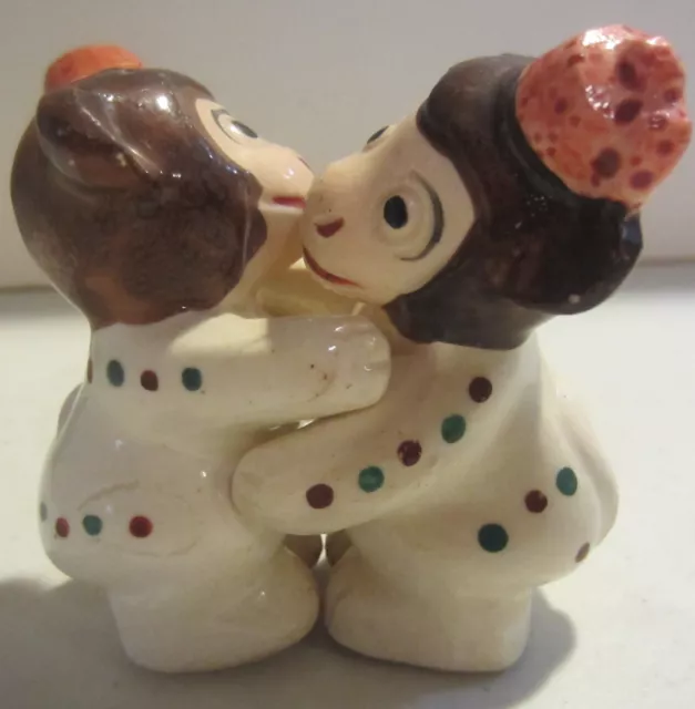 Vintage Hugging Monkeys FEZ  HATS Salt & Pepper Shakers Japan