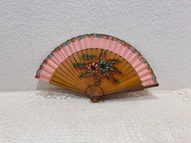 Buy Hand Painted Spanish Abanico Hand Fan Made in Valencia - Lolita Abanico Fan - Ideal Size to Accompany Beautiful Choreographies Online in India