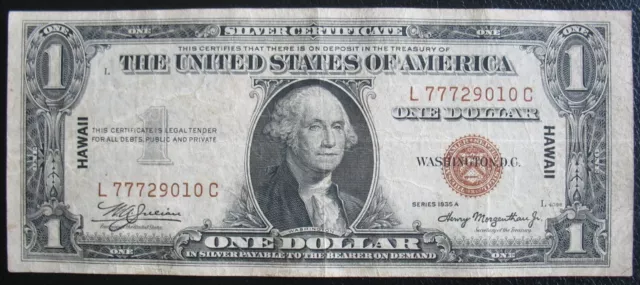 1935 $1 Dollar Hawaii Emergency Note