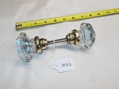 Polygon (8) Sided VTG. Clear Glass Door Knob Set (Great for Restoration Project)