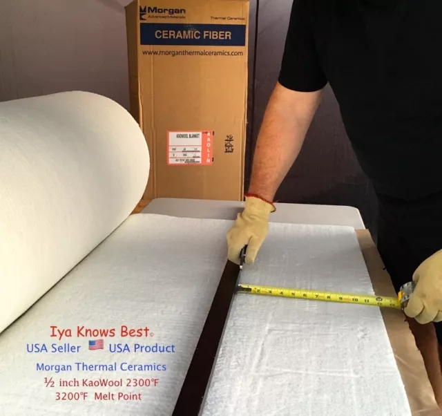 1/2" Kaowool Ceramic Fiber Insulation FULL ROLL 48" x 600" Thermal Ceramic 2300F