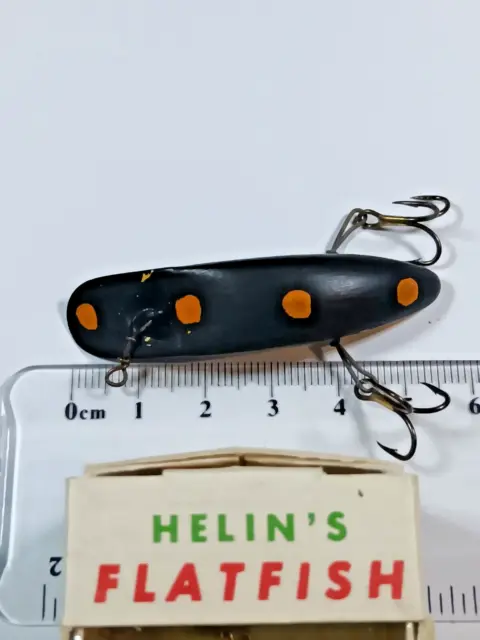 HELIN'S FISHING LURE vintage FLATFISH F7 wooden Fly Rod lure