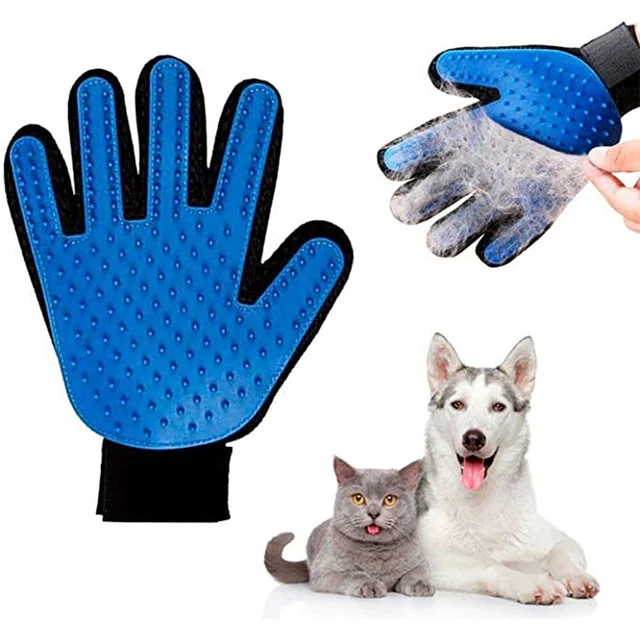 Pet Grooming Glove,Gentle Deshedding Brush Glove, Pet Hair Remover