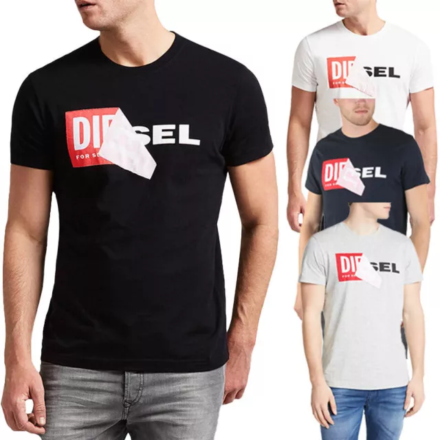 DIESEL T DIEGO QA Mens T Shirt Short Sleeve Crew Neck Slim Fit Casual Cotton Tee